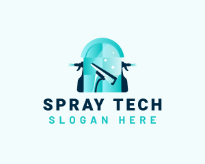 Sprayer - Squeegee Wiper Sprayer Cleaning logo design