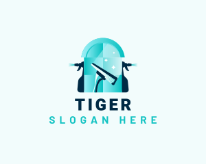 Wiper - Squeegee Wiper Sprayer Cleaning logo design