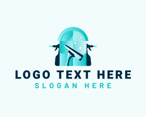 Wiper - Squeegee Wiper Sprayer Cleaning logo design