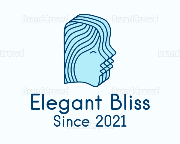 Blue Lady Face Logo