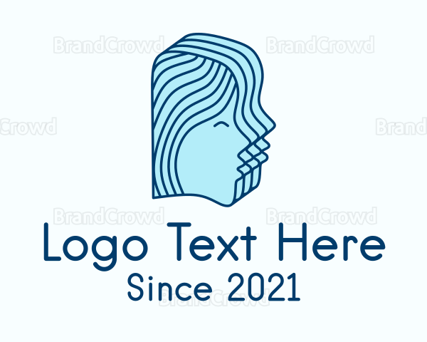 Blue Lady Face Logo