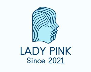 Blue Lady Face logo design