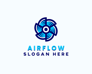 HVAC Circulation Airflow logo design