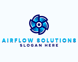 HVAC Circulation Airflow logo design