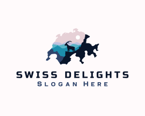 Swiss - Ibex Goat Switzerland logo design