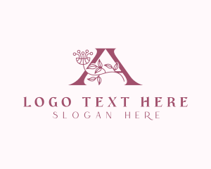 Spa - Botanical Flower Letter A logo design
