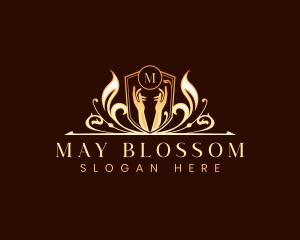  Hand Luxury Floral logo design