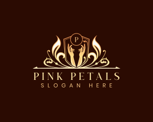  Hand Luxury Floral logo design