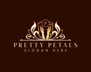  Hand Luxury Floral logo design