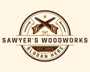 Saw Carpentry Woodwork logo design