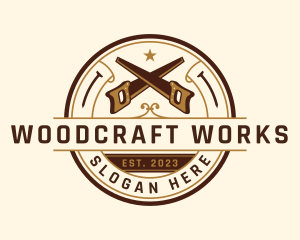 Carpentry - Saw Carpentry Woodwork logo design