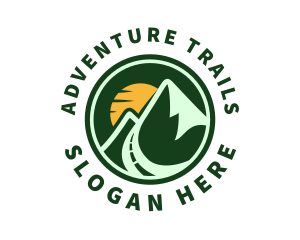 Mountain Adventure Sunset logo design