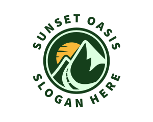 Mountain Adventure Sunset logo design