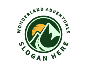 Mountain Adventure Sunset logo design