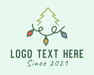 Christmas Tree - Holiday Christmas Lights logo design