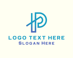 Negative  Space - Generic Business Letter P logo design