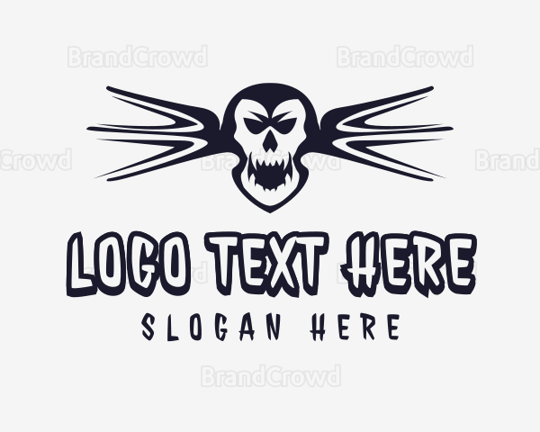 Scary Skull Wings Logo