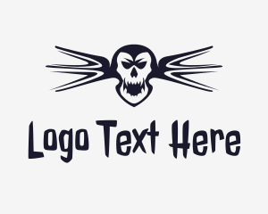 Winged - Scary Skull Wings logo design