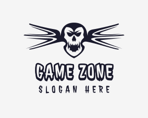 Scary Skull Wings logo design