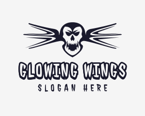 Scary Skull Wings logo design