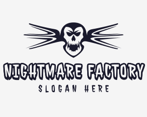 Scary Skull Wings logo design