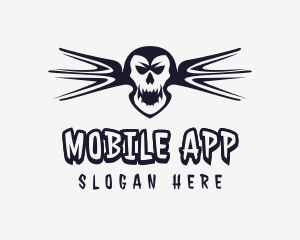 Monster - Scary Skull Wings logo design