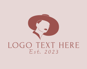 Girl - Woman Fashion Hat logo design