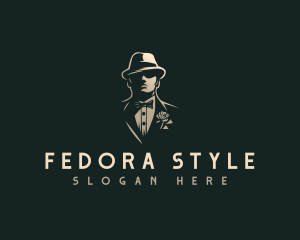 Fedora - Anonymous Fedora Man logo design