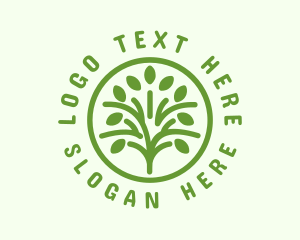 Plantation - Green Eco Tree logo design