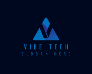 Cyber Tech Letter V logo design