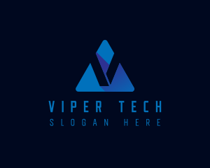 Cyber Tech Letter V logo design