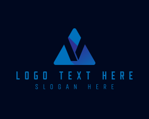 App - Cyber Tech Letter V logo design