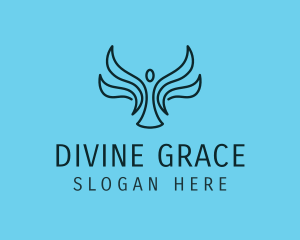 Prayer - Winged Religious Angel logo design