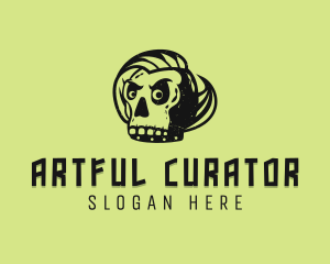 Punk Skull Metal logo design