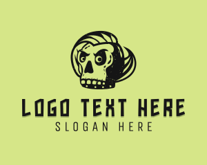 Black - Punk Skull Music logo design