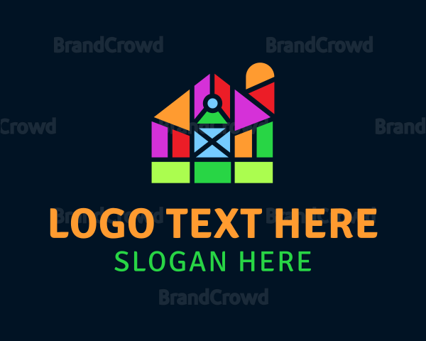 Colorful Geometric Barn Logo