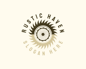 Wood Sawmill Rustic logo design