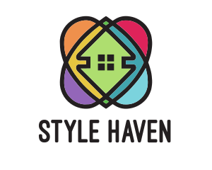 Hostel - Colorful 360 Homes logo design