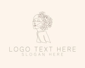 Cosmetology - Aesthetic Floral Woman logo design