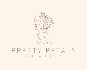 Aesthetic Floral Woman logo design