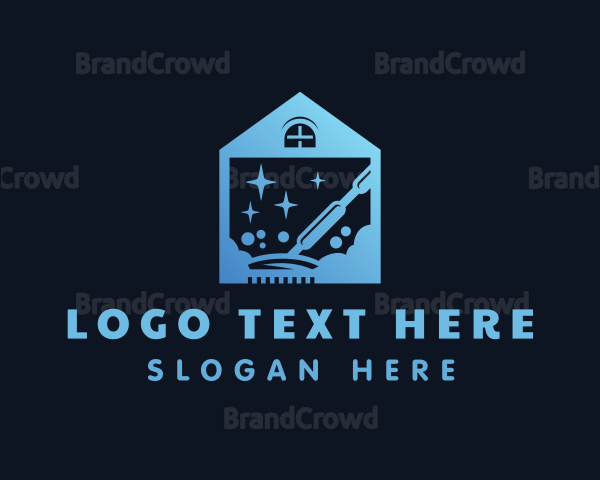 Blue Clean House Vacuum Logo