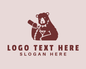 Liquor - Red Bear Cocktail Bar logo design