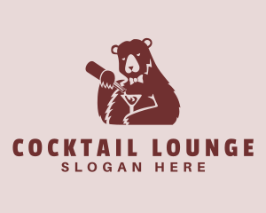 Red Bear Cocktail Bar logo design