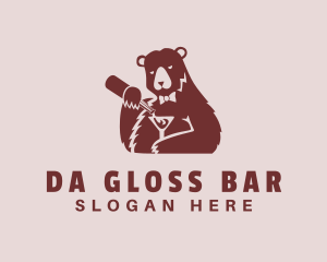 Red Bear Cocktail Bar logo design