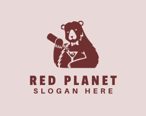 Red Bear Cocktail Bar logo design