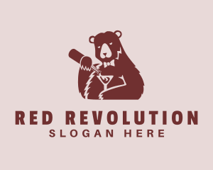 Red Bear Cocktail Bar logo design