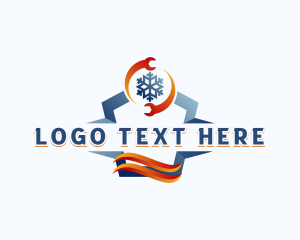 Snowflake - Fire Ice Temperature logo design