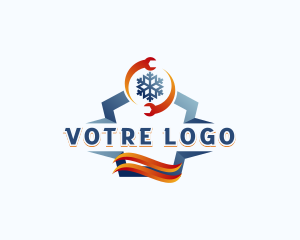 Hot - Fire Ice Temperature logo design