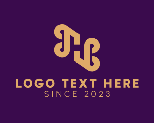 Furniture Shop - Golden Luxury Letter H logo design