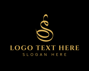 Fashion Script Letter S logo design